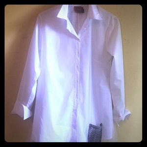 Simon Chang Crisp Long White Shirt